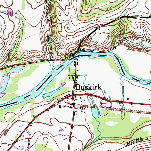 Topographic Map of Buskirk Volunteer Fire Department, NY
