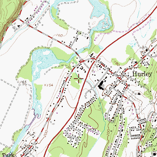Topographic Map of Hurley Fire Department, NY