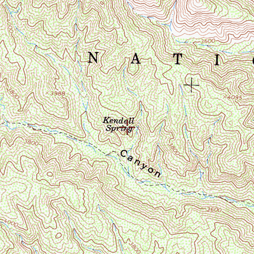 Topographic Map of Kendall Spring, CA