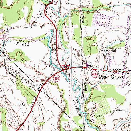 Topographic Map of Pine Grove Fire Department, NY