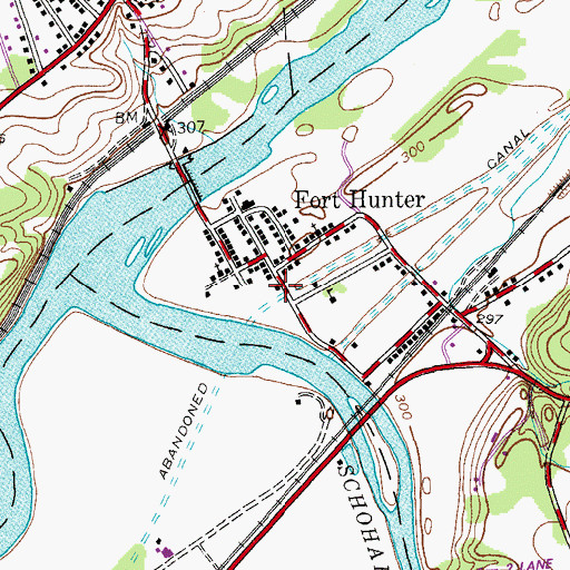 Topographic Map of Fort Hunter Engine and Hose Company, NY