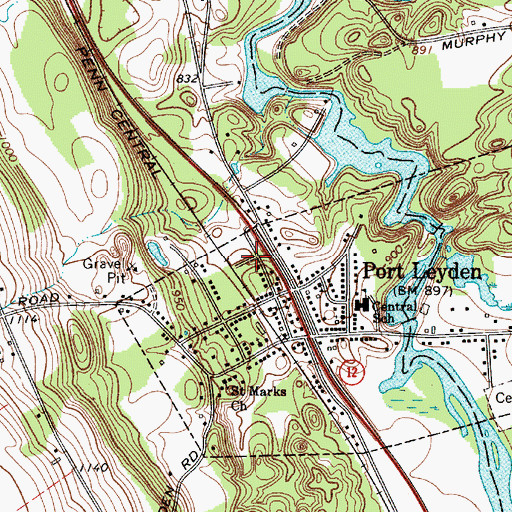Topographic Map of Port Leydon Fire Department, NY