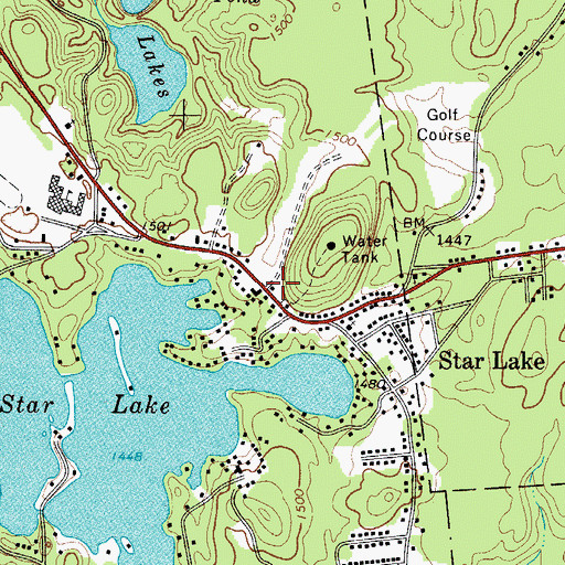 Topographic Map of Star Lake Fire Department, NY
