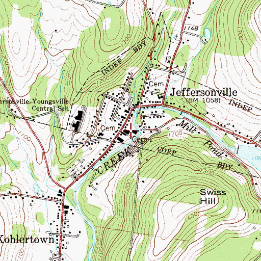 Topographic Map of Jeffersonville Fire Department Protection Hose Company 1, NY