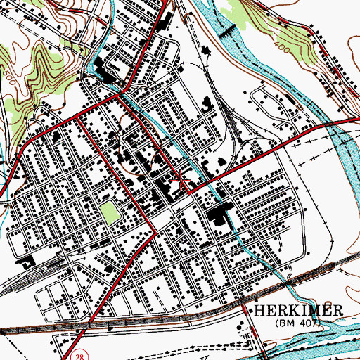 Topographic Map of Herkimer Fire Department, NY