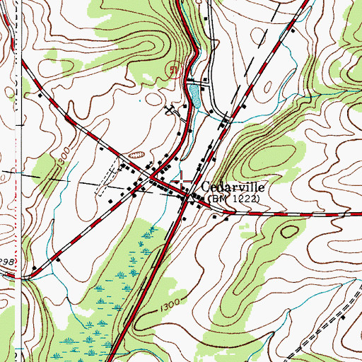 Topographic Map of Cedarville Fire Department, NY