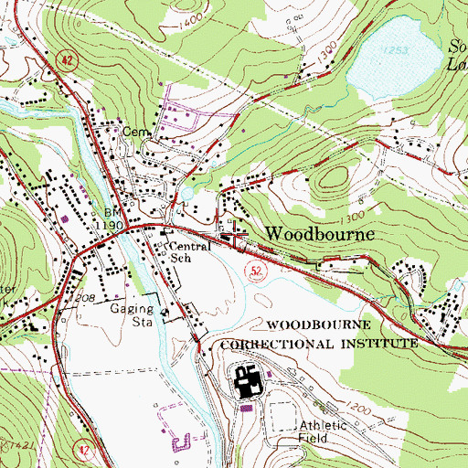 Topographic Map of Woodbourne Fire Company Number 1, NY