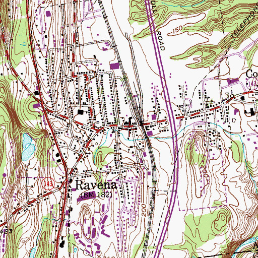 Topographic Map of Ravena Fire Department Hose Company, NY