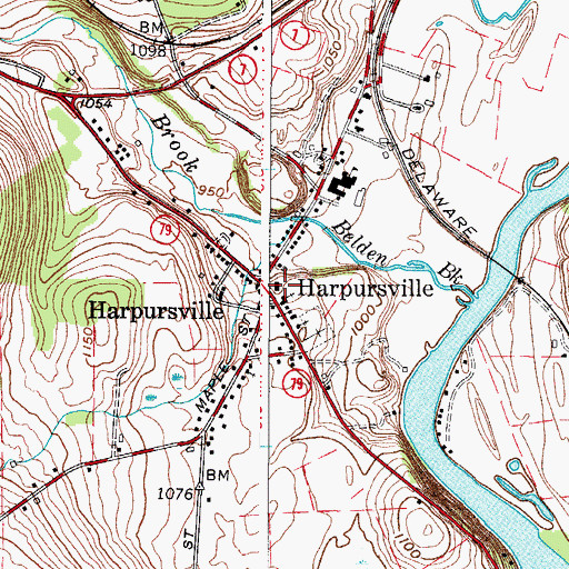 Topographic Map of Harpursville Fire Department Station 1, NY