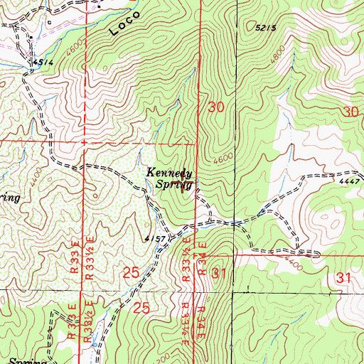 Topographic Map of Kennedy Spring, CA