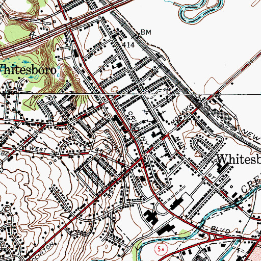 Topographic Map of Whitesboro Fire Department, NY