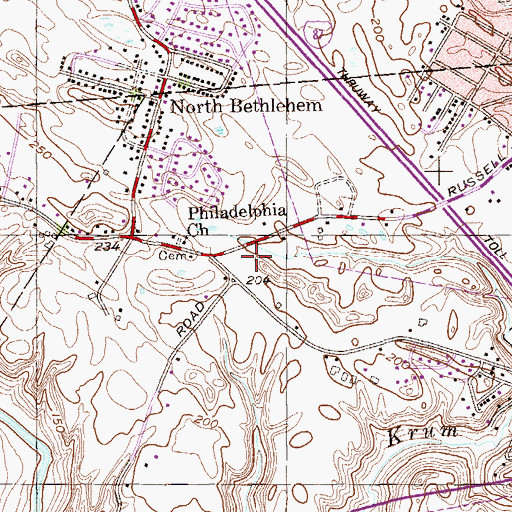 Topographic Map of North Bethlehem Fire Department, NY