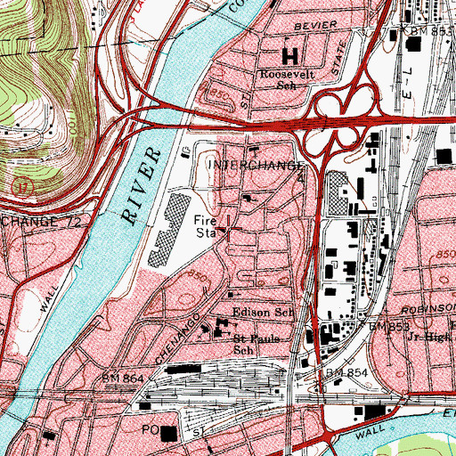 Topographic Map of Binghamton Fire Department Engine Company 3, NY