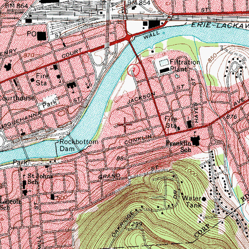 Topographic Map of Binghamton Fire Department Training Facility, NY