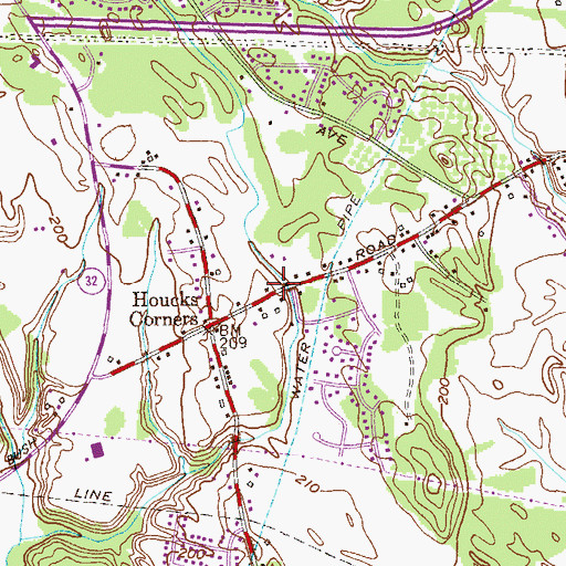 Topographic Map of Delmar Fire District: Station 2, NY