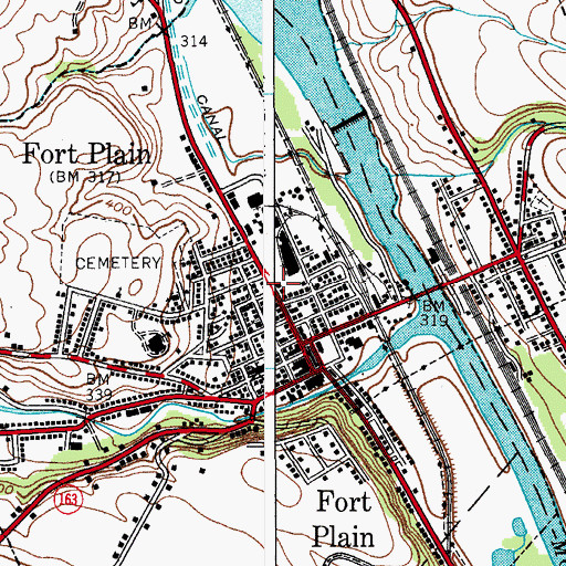 Topographic Map of Fort Plain Fire Department, NY