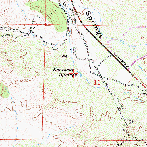 Topographic Map of Kentucky Springs, CA