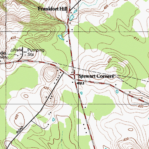 Topographic Map of Frankfort Hill Volunteer Fire Company, NY