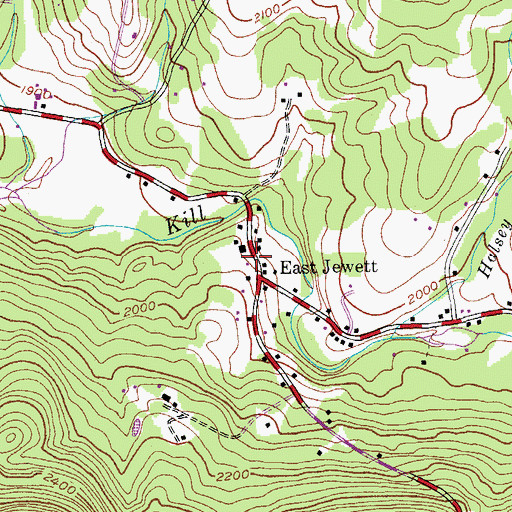 Topographic Map of East Jewett Fire Department and Rescue Squad, NY