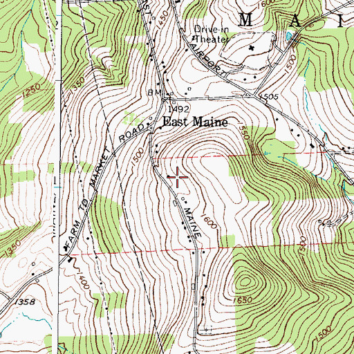 Topographic Map of East Maine Fire Company, NY