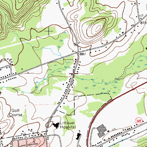 Topographic Map of Pleasant Square Fire Department, NY