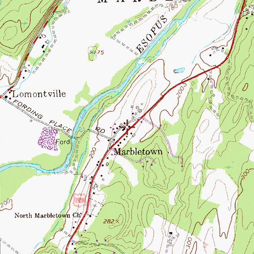 Topographic Map of Marbletown Fire Company, NY