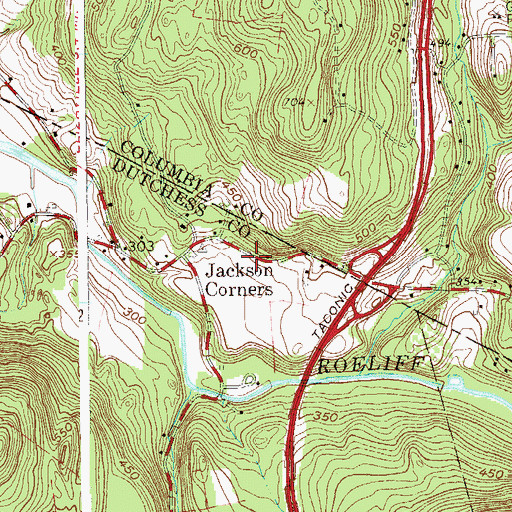 Topographic Map of Milan Fire Department Station 1, NY