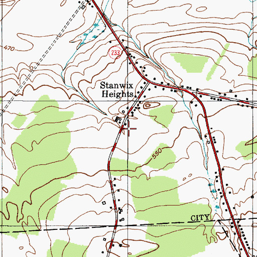 Topographic Map of Stanwix Heights Volunteer Fire Department, NY
