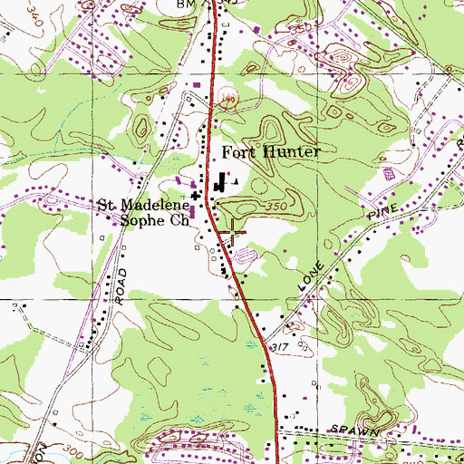 Topographic Map of Fort Hunter Fire Company, NY