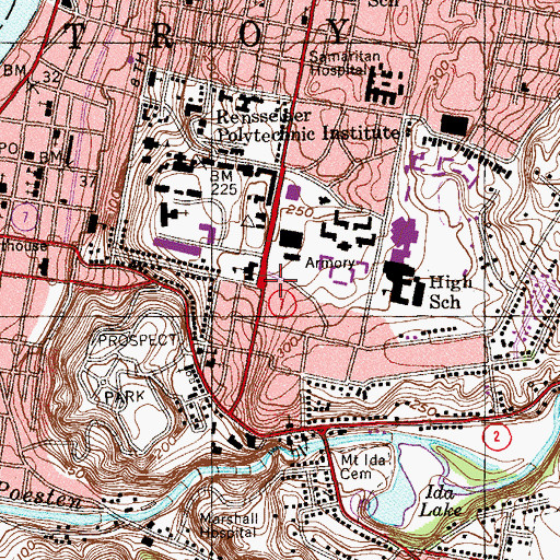 Topographic Map of Troy Fire Department Bouton Road Station, NY