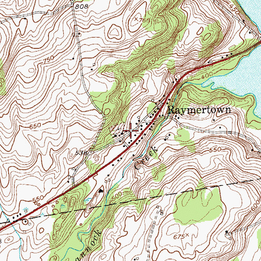 Topographic Map of Raymertown Fire District, NY