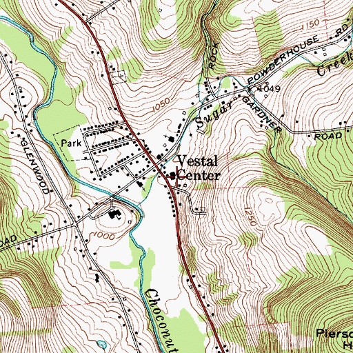 Topographic Map of Vestal Volunteer Fire Department Station 2, NY
