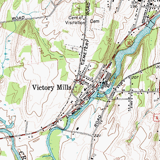 Topographic Map of Victory Mills Fire Department, NY