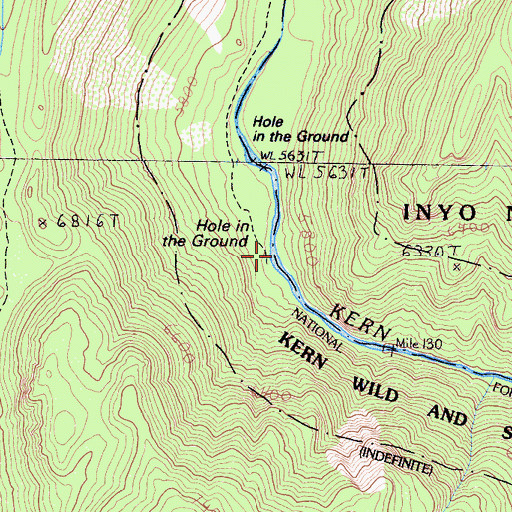 Topographic Map of Kern Canyon, CA