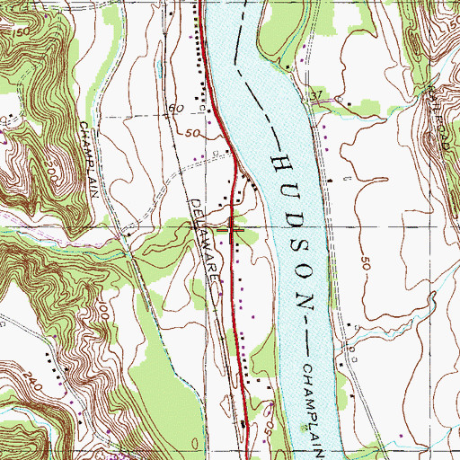 Topographic Map of Halfmoon Waterford Fire District Station 2, NY
