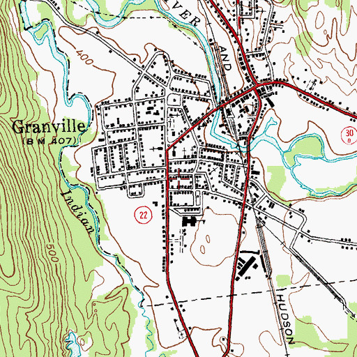 Topographic Map of Granville Hook and Ladder Company, NY