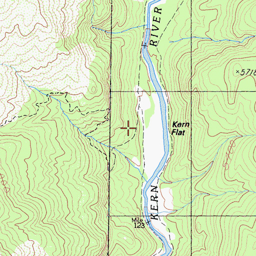 Topographic Map of Kern Flat, CA