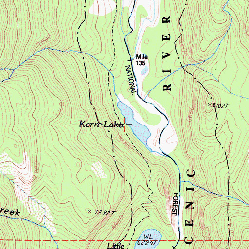 Topographic Map of Kern Lake, CA