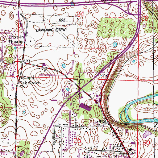 Topographic Map of After Hours Care Center of Harrison County Hospital, IN