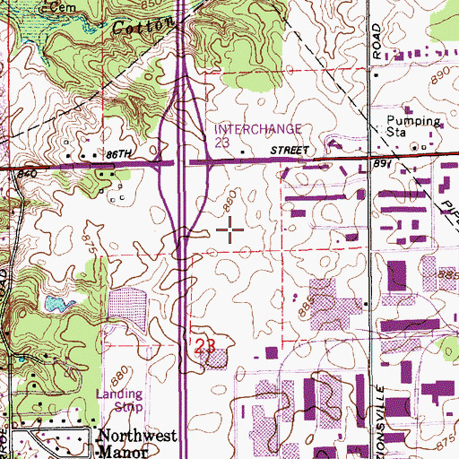 Topographic Map of Indiana Orthopedic Hospital, IN