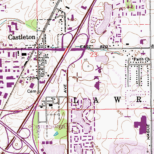 Topographic Map of Community Heart and Vascular Hospital, IN