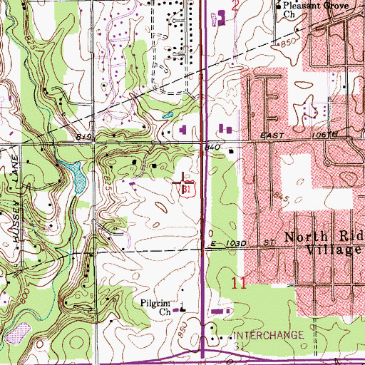 Topographic Map of Saint Vincent Heart Center, IN