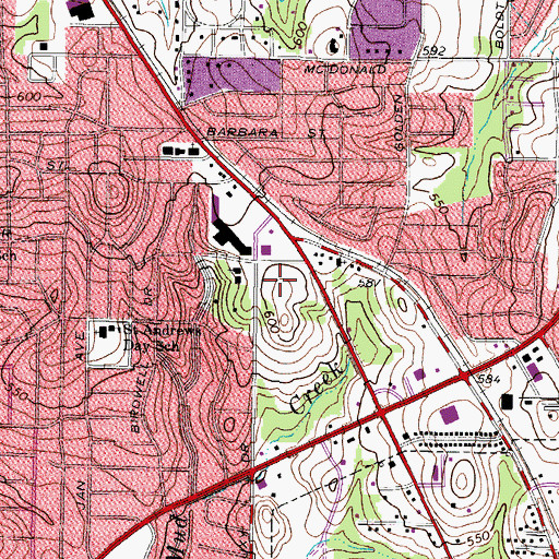 Topographic Map of Trinity Mother Frances Rehabilitation Hospital - Tyler, TX