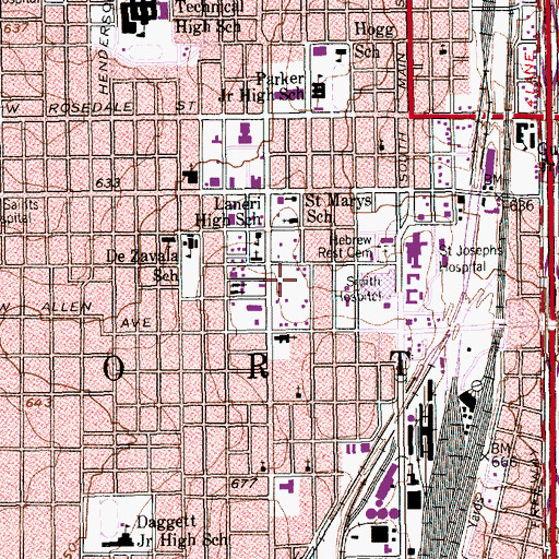 Topographic Map of Tarrant Youth Recovery Campus, TX