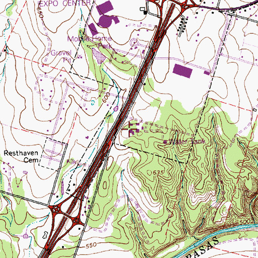 Topographic Map of Cedar Crest Hospital and Residential Treatment Center, TX