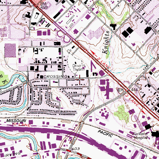 Topographic Map of Lifecare Hospitals of North Texas - Dallas, TX