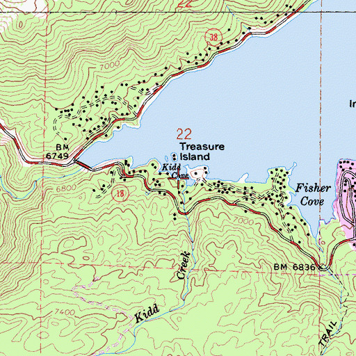 Topographic Map of Kidd Cove, CA