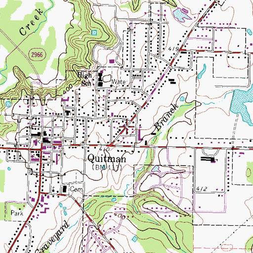 Topographic Map of East Texas Medical Center, TX