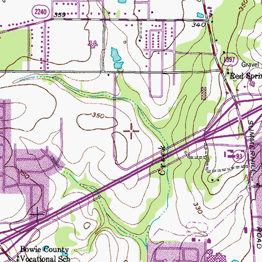 Topographic Map of CHRISTUS Saint Michael Health System Hospital, TX