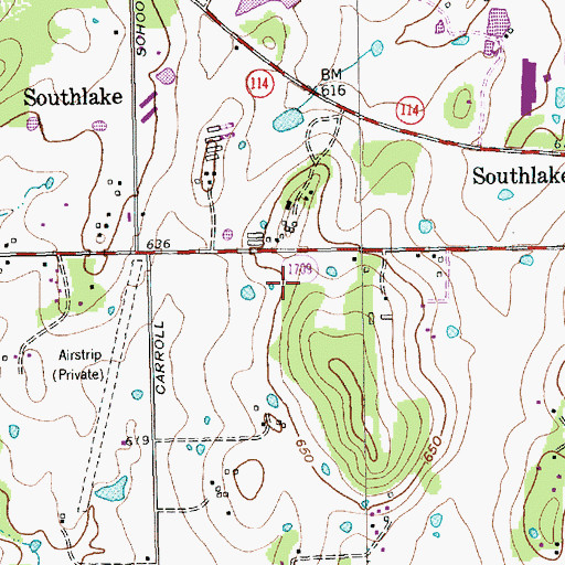Topographic Map of Harris Methodist Southlake, TX